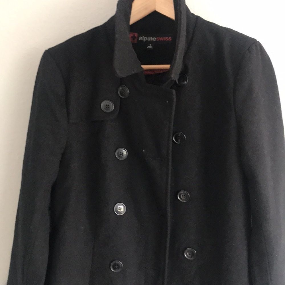 Double breasted button up pea coat - Picture 6 of 7